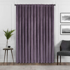 Eclipse Harper Velvet Rod Pocket Curtains For Bedroom, Single Panel, 50 In X 95 In, Plum