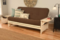 Kodiak Furniture Phoenix Futon With Linen Fabric Mattress In White/Cocoa Brown