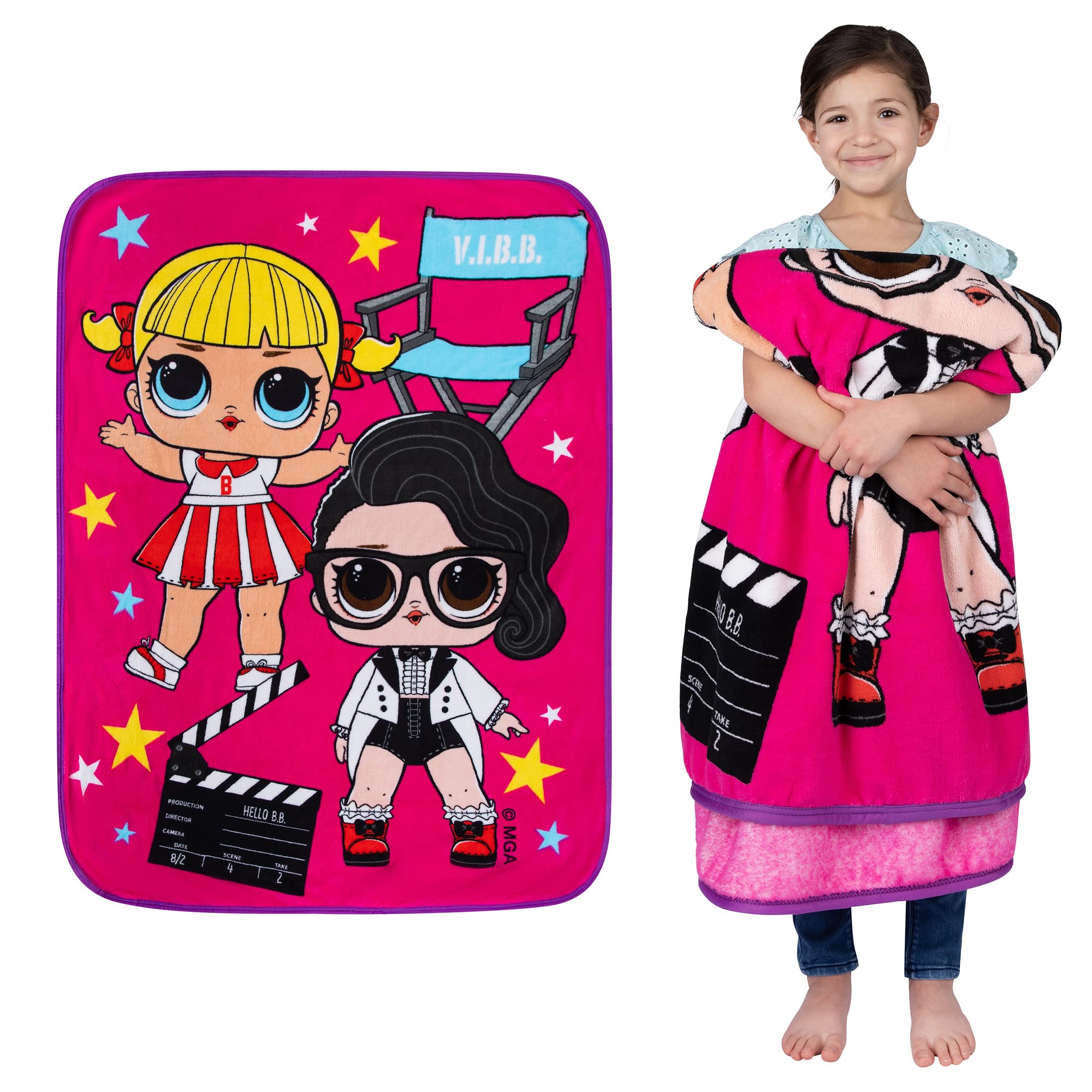 Franco Kids Bedding Super Soft Micro Raschel Throw, 46 In X 60 In, Lol Surprise