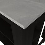delos Depot E-Shop Kitchen Island, Kitchen Table 35" H, Four Legs, Three Open Storage Shelves