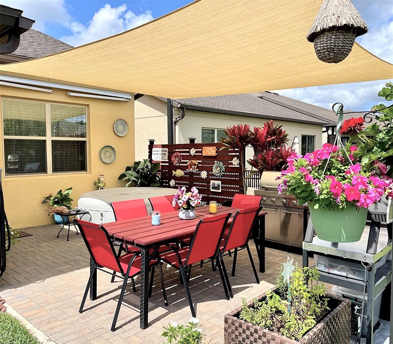 Infrange 5' X 24' Rectangle Sun Shade Sails Canopy Uv Block For Patio Deck Pergola Yard Lawn Outdoor Activities (Beige)
