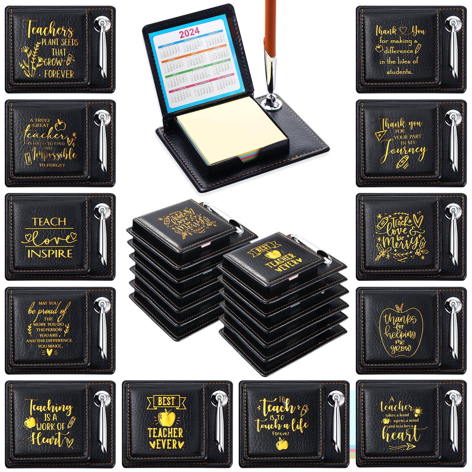 Relithick 12 Pcs Teacher Appreciation Gifts Sticky Notes Holder Set Thank You Gifts Sticky Note Organizer Welcome Back To School