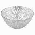 HomeRoots 8 Hand Crafted Glass Silver Accent Salad Or Serving Bowl