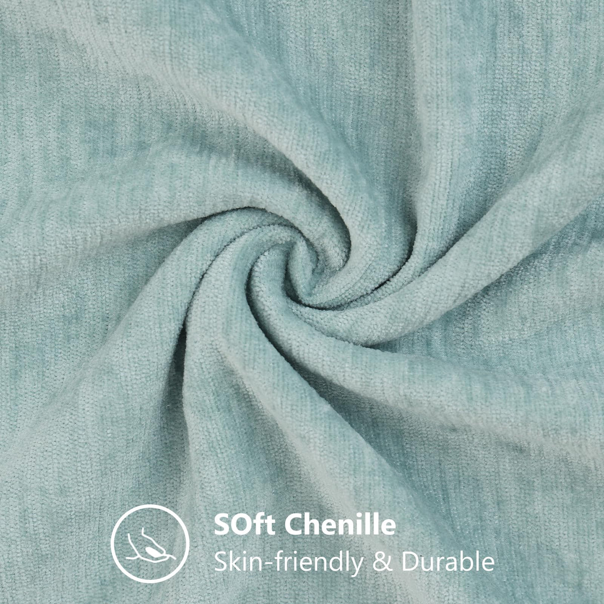 Decoruhome Couch Throw Pillow Covers 12X20 Set Of 2, Decorative Soft Chenille Solid Dyed Lumbar Spring Pillow Covers For Sofa Bed Living Room, Aqua Haze