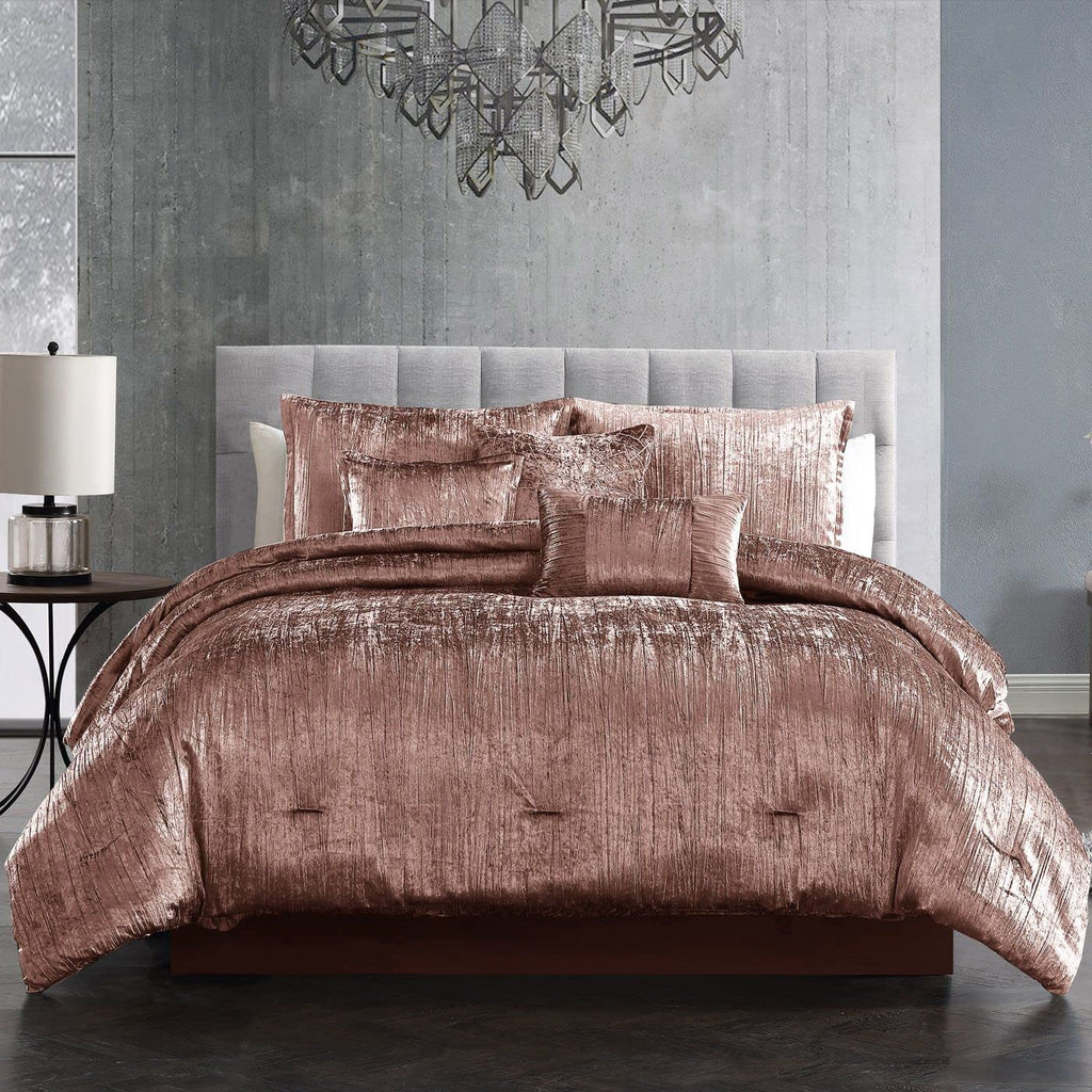 Riverbrook Home Turin Comforter Set, King, Blush, 7 Piece Set
