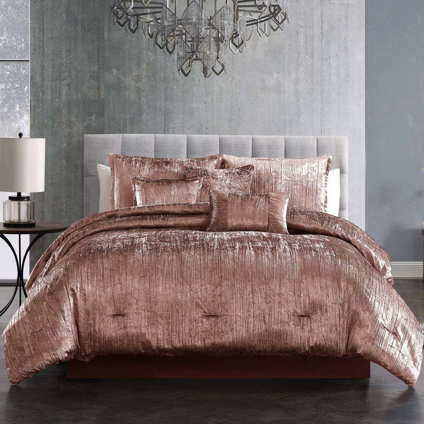 Riverbrook Home Turin Comforter Set, King, Blush, 7 Piece Set