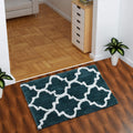 AEROHAVEN?Glorious Super Soft Microfiber Abstract Moroccan Designer Anti Slip Bathmat (Teal, 40 cm x 60 cm)