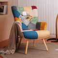 Joysoul Living Room Accent Chair Modern High Back Arm Chair, Colorful Plaid Bohemian Style Chairs For Bedroom Waiting Room