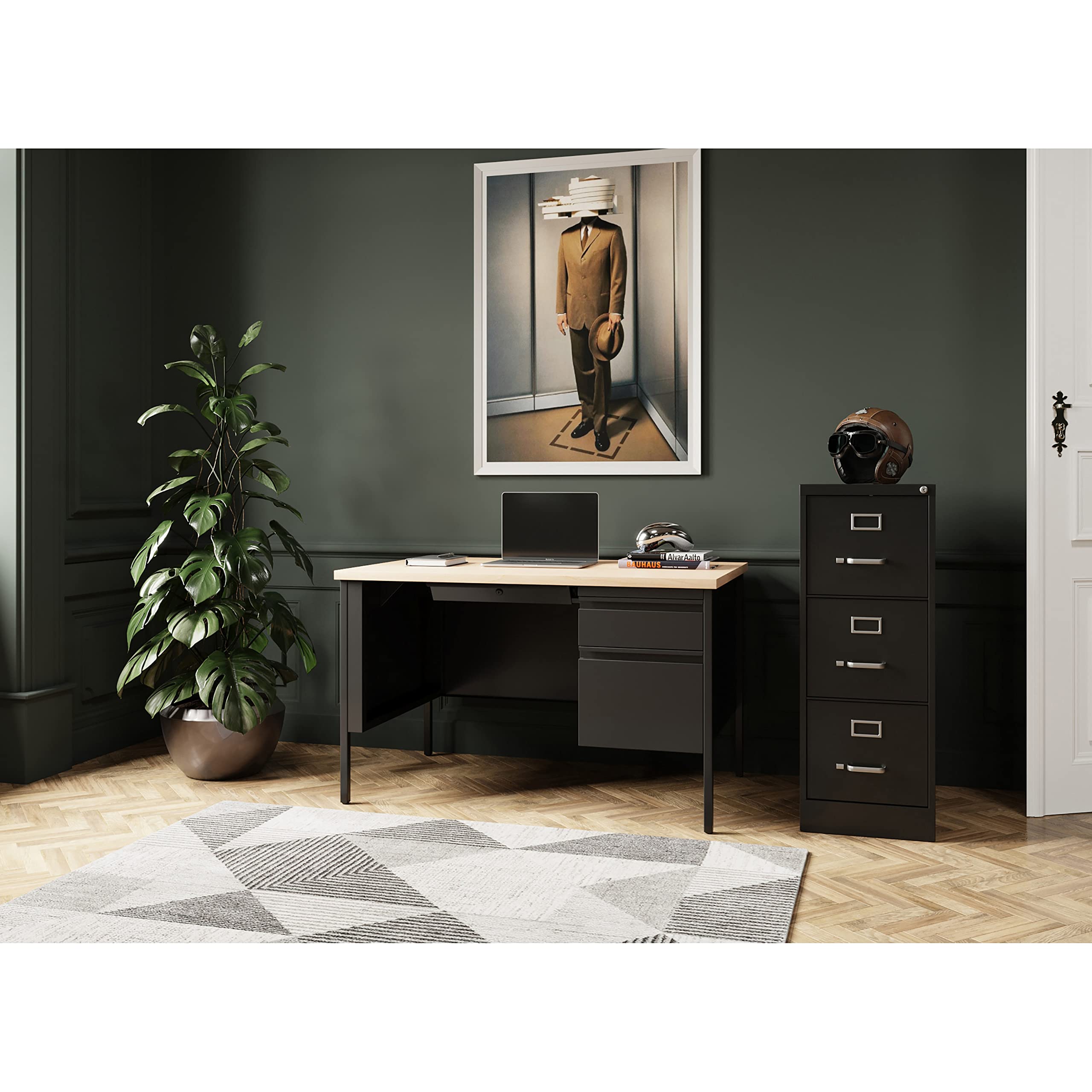 Lorell Fortress Series 48" Right Pedestal Desk - 48" x 29.5" x 30"