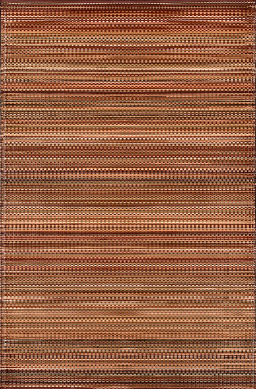 Mad Mats Geometric Outdoor Rug, Reversible Plastic Mat (6' X 9', Mix - Earth)
