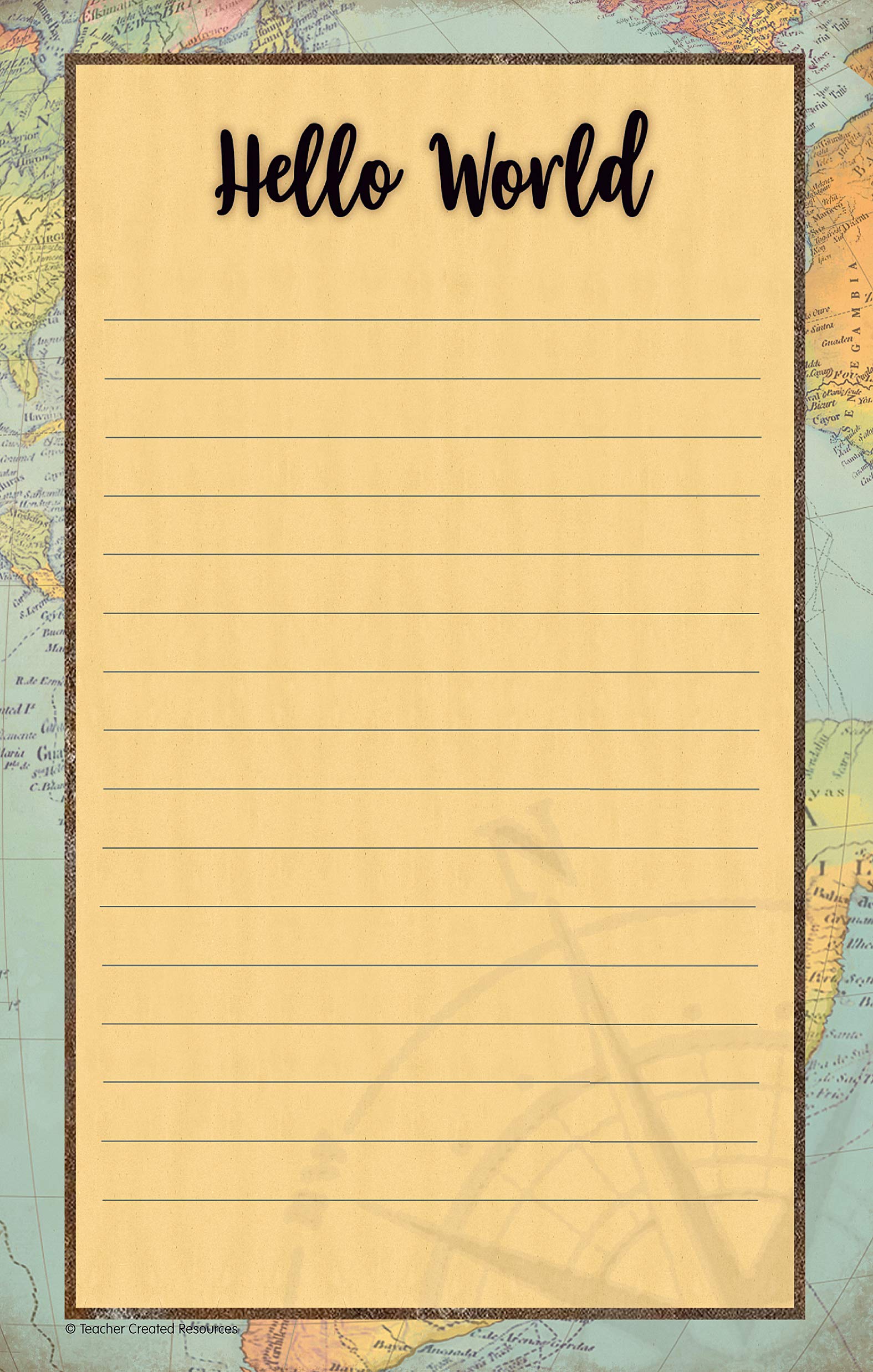 Teacher Created Resources Travel The Map Notepad, 5.25' X 8.5', 50 Sheets