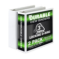 Samsill Durable 3 Inch Binder, Made In The Usa, D Ring Binder, Customizable Clear View Binder, White, 2 Pack, Holds 625 Pages