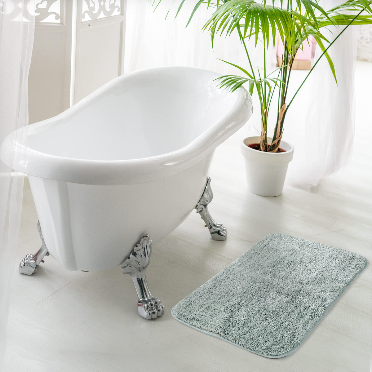 SASHAA WORLD AntiSkid Microfiber Bathmat | Bathmat for Bathroom, and Kitchen | Water Absorbing, Durable & QuickDrying | NonSl
