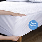 Hanherry 100% Waterproof Mattress Protector King Size, Mattress Cover 3D Air Fabric Cooling Mattress Pad Cover Smooth Soft Breat