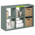 Furinno Cubicle Book Shelf, 6-Cube Bookshelf, Extra Thick Frame Horizontally & Vertically Reversible Bookcase with Open Back, 14