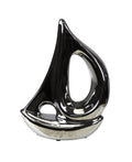 Ceramic Sailboat Decor, 6' X 2.75' X 8.25', Silver