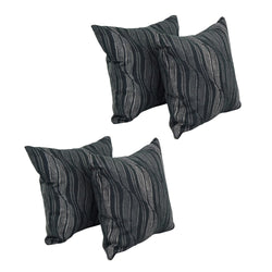 Blazing Needles Square Polyester Jacquard Throw Pillows, 17", Clove Onyx 4 Count