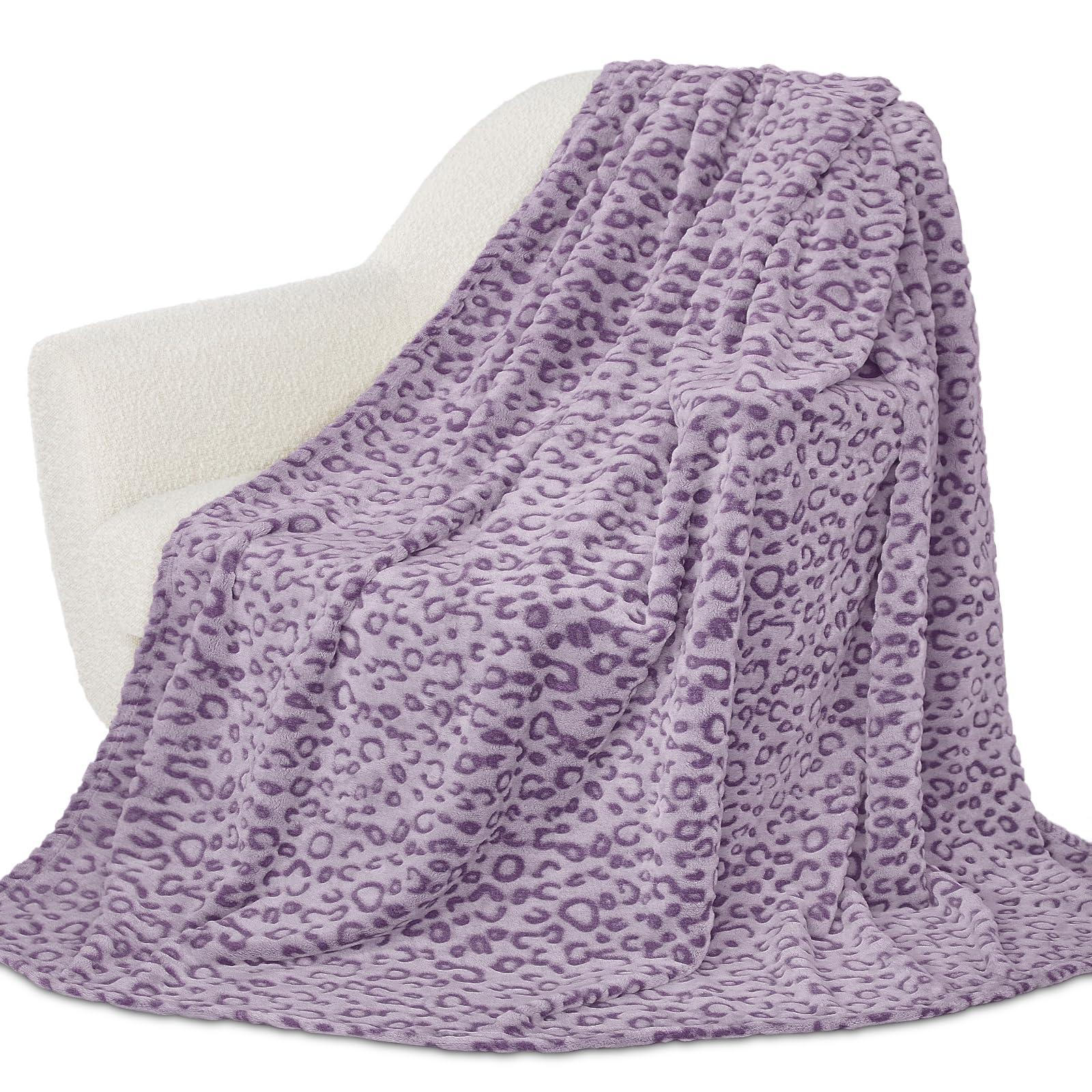 Flannel Twin Blanket Throw For Bed 60'X80' Purple Lavender Soft Fleece Blankets Twin Size Lavender Warm Bed Throw Blankets For
