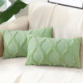 Decoruhome Spring Throw Pillow Covers 12X20 Inch Set Of 2, Soft Plush Faux Fur Wool Lumbar Sage Green Couch Pillow Covers, Decorative Pillow Cases For Bed Sofa Living Room Home Decor