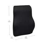 Mind Reader Ergonomic Lower Back Cushion, Office Chair Support, Posture Corrector, Memory Foam, 17'' L X 14.75'' W X 5'' H, Blac