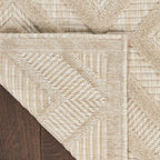 Nourison Versatile Indoor/Outdoor Cream 4' X 6' Area Rug, Easy Cleaning, Non Shedding, Bed Room, Living Room, Dining Room, Backyard, Deck, Patio (4X6)