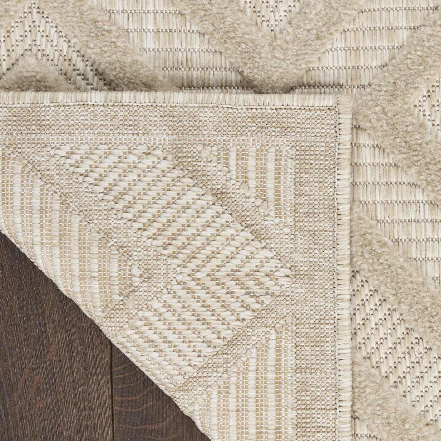 Nourison Versatile Indoor/Outdoor Cream 4' X 6' Area Rug, Easy Cleaning, Non Shedding, Bed Room, Living Room, Dining Room, Backyard, Deck, Patio (4X6)