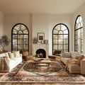 Washable Area Rugs 8x10 Large 8x10 Area Rugs Non Slip Rug Low Pile Area Rug Distressed Printed Carpet Soft Area Rug for Living R