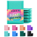 Yens Poly Bubble Mailers 8.5X12 200 Pack Teal Waterproof Self Seal Adhesive Shipping Bags, Cushioning Padded Envelopes For Shipp