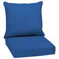 Arden Selections Outdoor Deep Seat Set, 24 X 24, Rain-Proof, Fade Resistant, Deep Seat Bottom And Back Cushion 24 X 24, Cobalt B