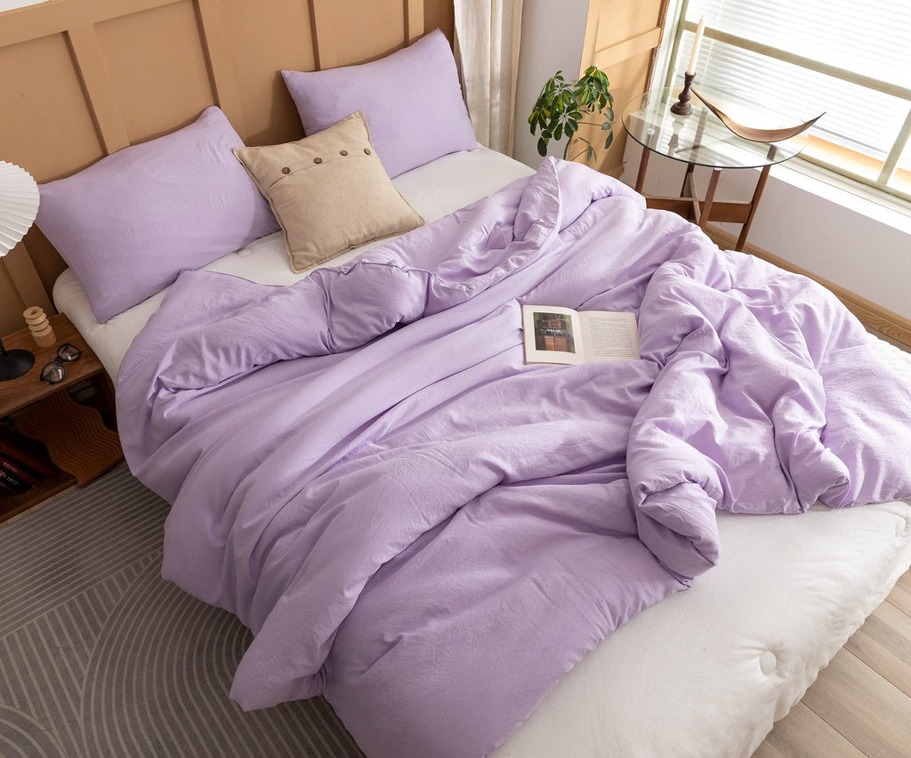 Rosgonia Full Size Comforter Sets For Girls Boys Teens Lavender, 3Pcs (1 Boho Comforter & 2 Pillowcases) Lightweight Kids Comfor