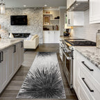 Lahome Modern Black Runner Rug - 2.5x8 Stain Resistant Kitchen Runner Rugs Non Skid Washable Ultra-Thin Rug Runners for Hallways
