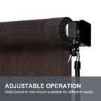 Vicllax Outdoor Roller Shade, Patio Cordless Blinds Roll Up Shade 4X6Ft, Chocolate