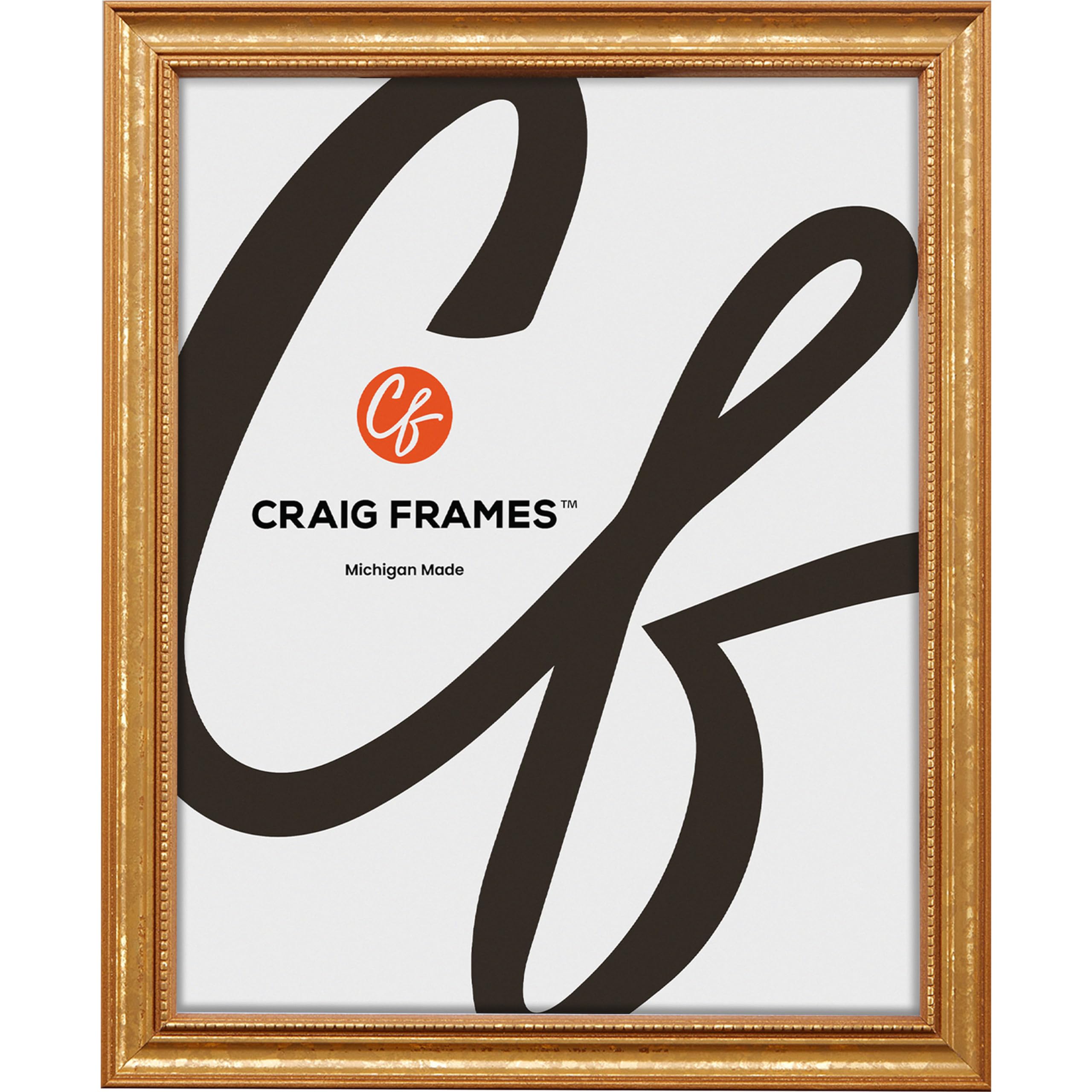 Craig Frames 314GD, 9x10 Picture Frame, Ornate Gold