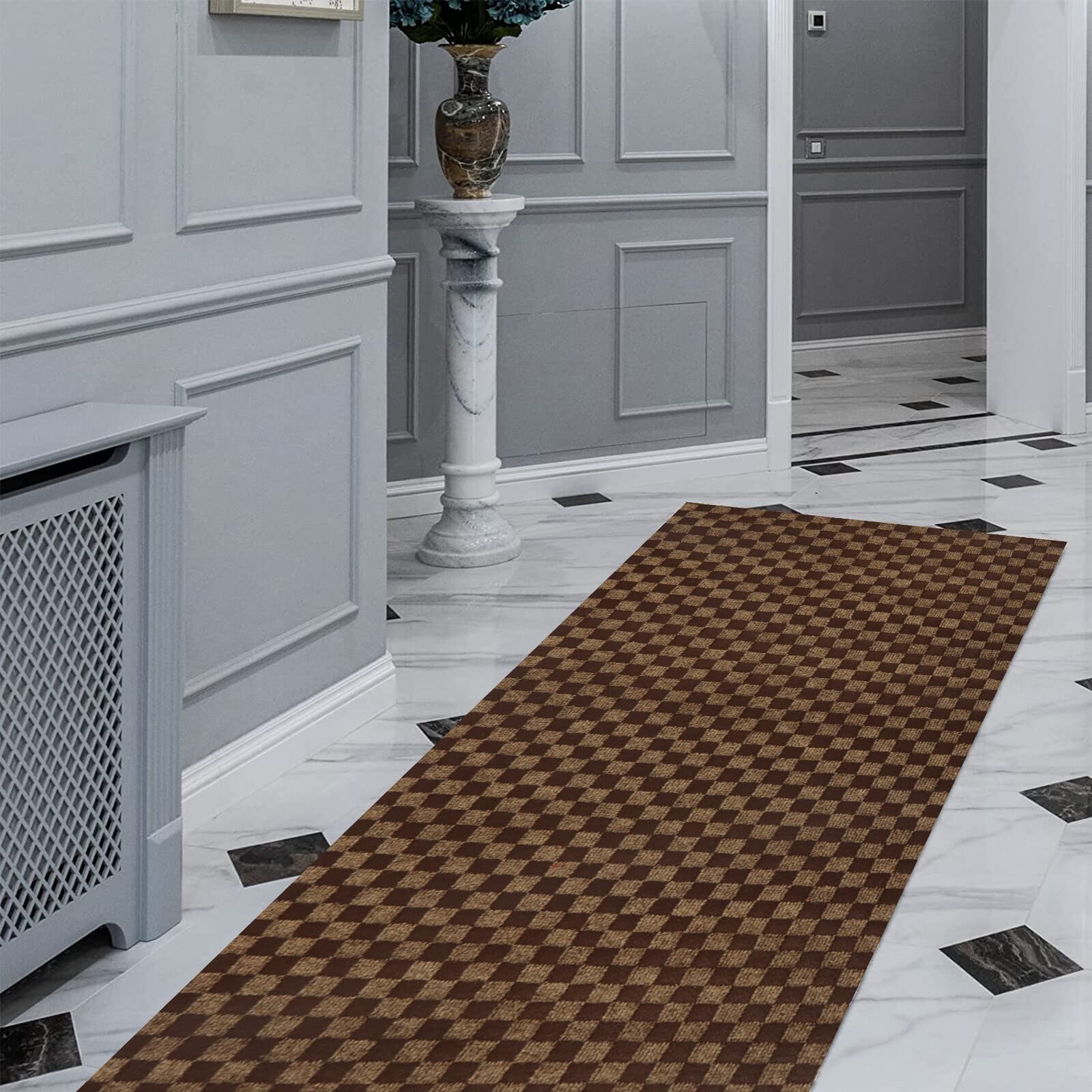 FREADEM Runner Rugs 2' x 61' Indoor Outdoor Carpet Runner, Area Rugs with Anti-Slip Rubber Backing for Aisle Hallway Balcony Gar