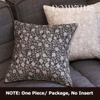 Domvitus Floral Pillow Covers 18X18, Throw Pillows For Couch, Floral Print Pillow Cover, Decorative Neutral Accent Throw Pillow Covers For Living Room, 1Pc, Black