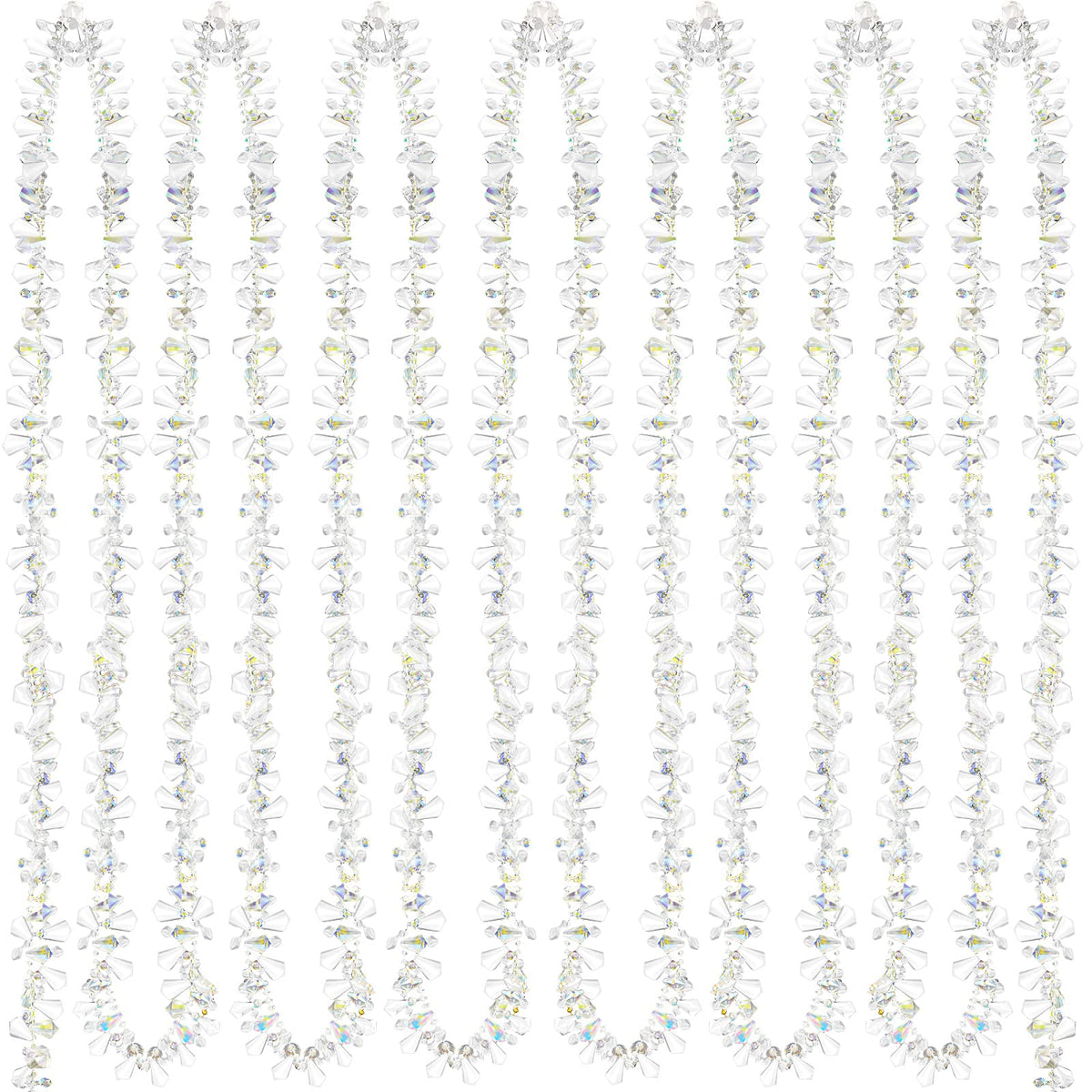 80 Feet 4 Rolls Clear Christmas Garlands Crystal Acrylic Bead Garlands Large Twist Christmas Bead Garlands Hanging Beaded Christ