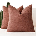 Foindtower Pack Of 2, Decorative Textured Boucle Throw Pillow Covers Accent Solid Pillow Cases Soft Cozy Couch Cushion Case For