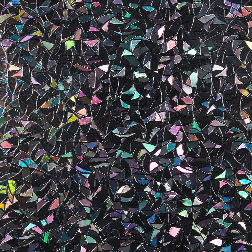 Finnez Blackout Window Film Rainbow Privacy Film 3D No Glue Glass Sticker for Glass Door Home and Office Heat Control Anti UV 23