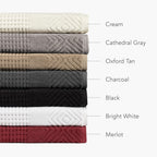 Texere 100% Organic Cotton Jacquard Towel Sets (Diamond, Merlot, 4 Bath Towels)