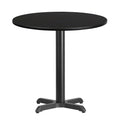 Flash Furniture Stiles 30'' Round Black Laminate Table Top with 22'' x 22'' Table Height Base