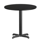 Flash Furniture Stiles 30'' Round Black Laminate Table Top with 22'' x 22'' Table Height Base