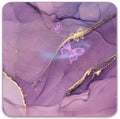 Premium Square Waterproof Mouse Pad - Non-Slip Rubber Base, 9X9 Inches (Purple Marble)