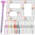 Zhehao 60 Pcs Big Crystal Diamond Pens Bulk Bling Ballpoint Rhinestone Pen Black Ink Glitter Bridal Shower Decor for Women Schoo