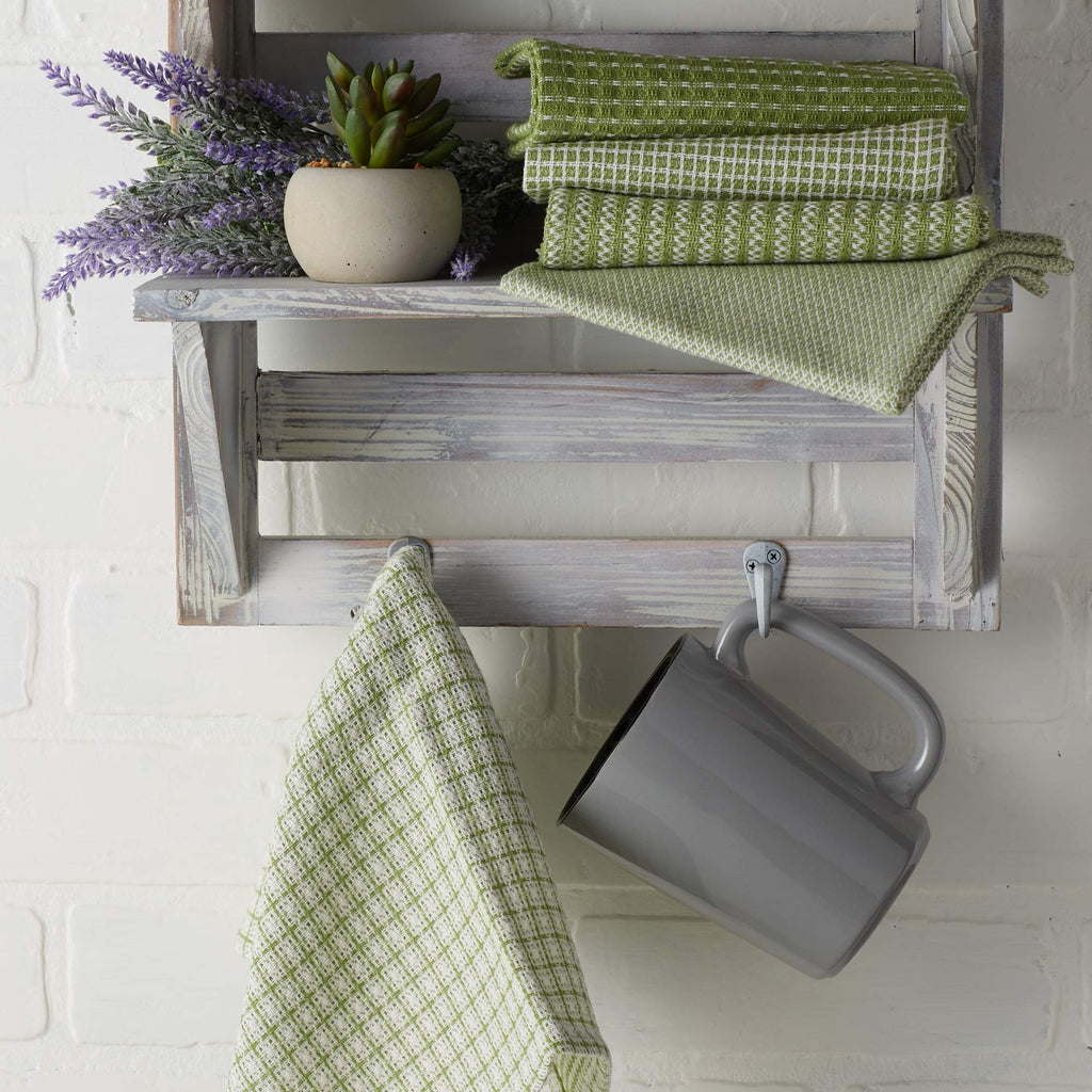 Dii Everyday Kitchen Collection Assorted Dishcloth Set, 12X12, Antique Green, 5 Count