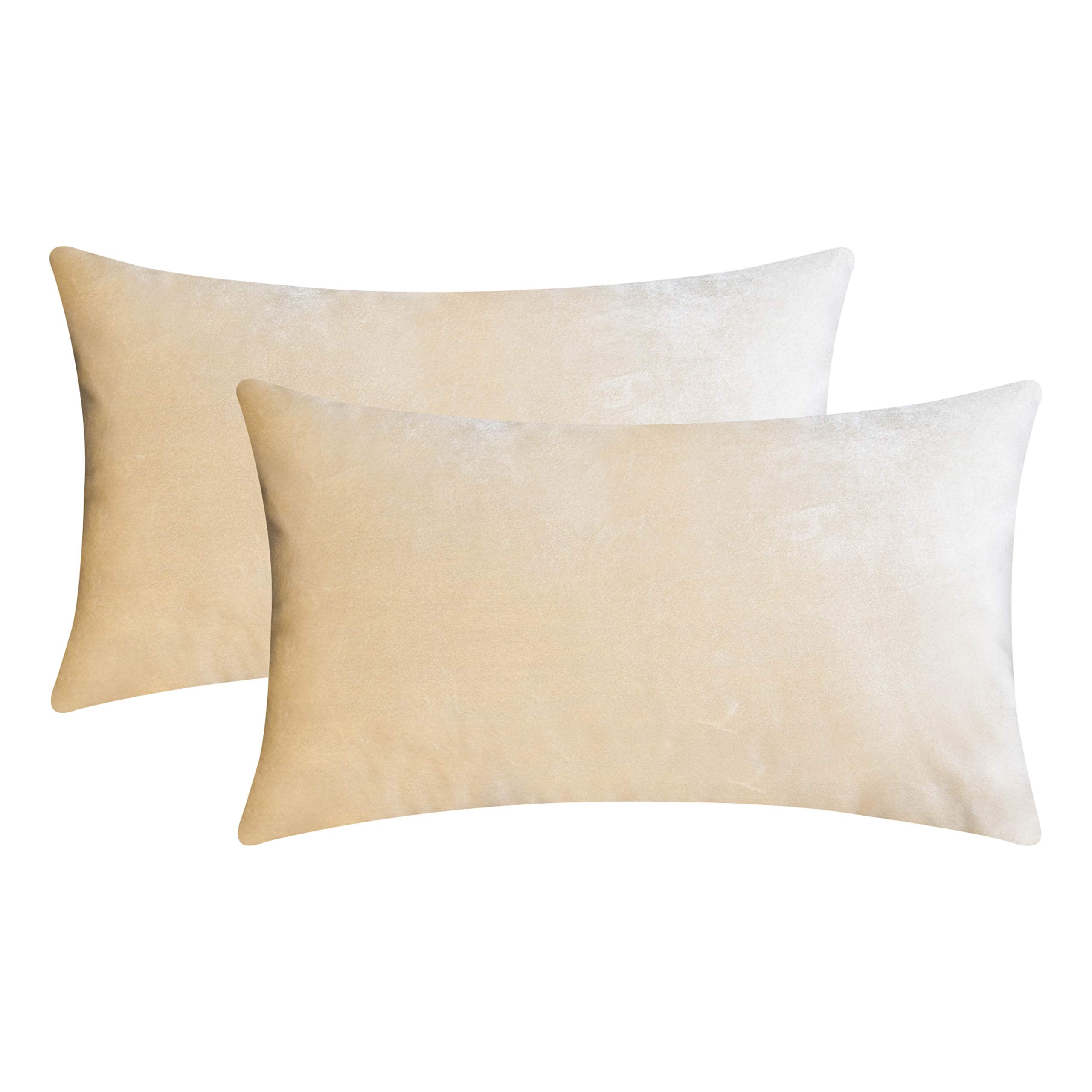 Home Brilliant Rectangle Pillow Cover Cream Throw Pillows For Couch Velvet Decorative Pillow Covers For Living Room Sofa Bed, Se