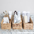 Household Essentials Water Hyacinth Rectangular Storage Basket, Natural
