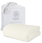 Threadmill Luxury Cotton Blankets For Twin Size Bed | All-Season 100% Cotton Twin Blanket For Bed | Herringbone Lightweight, Sof