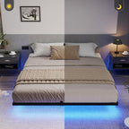 Hasuit Floating Bed Frame Queen Size With Led Lights, Metal Platform Queen Bed, No Box Spring Needed, Easy To Assemble (Queen)