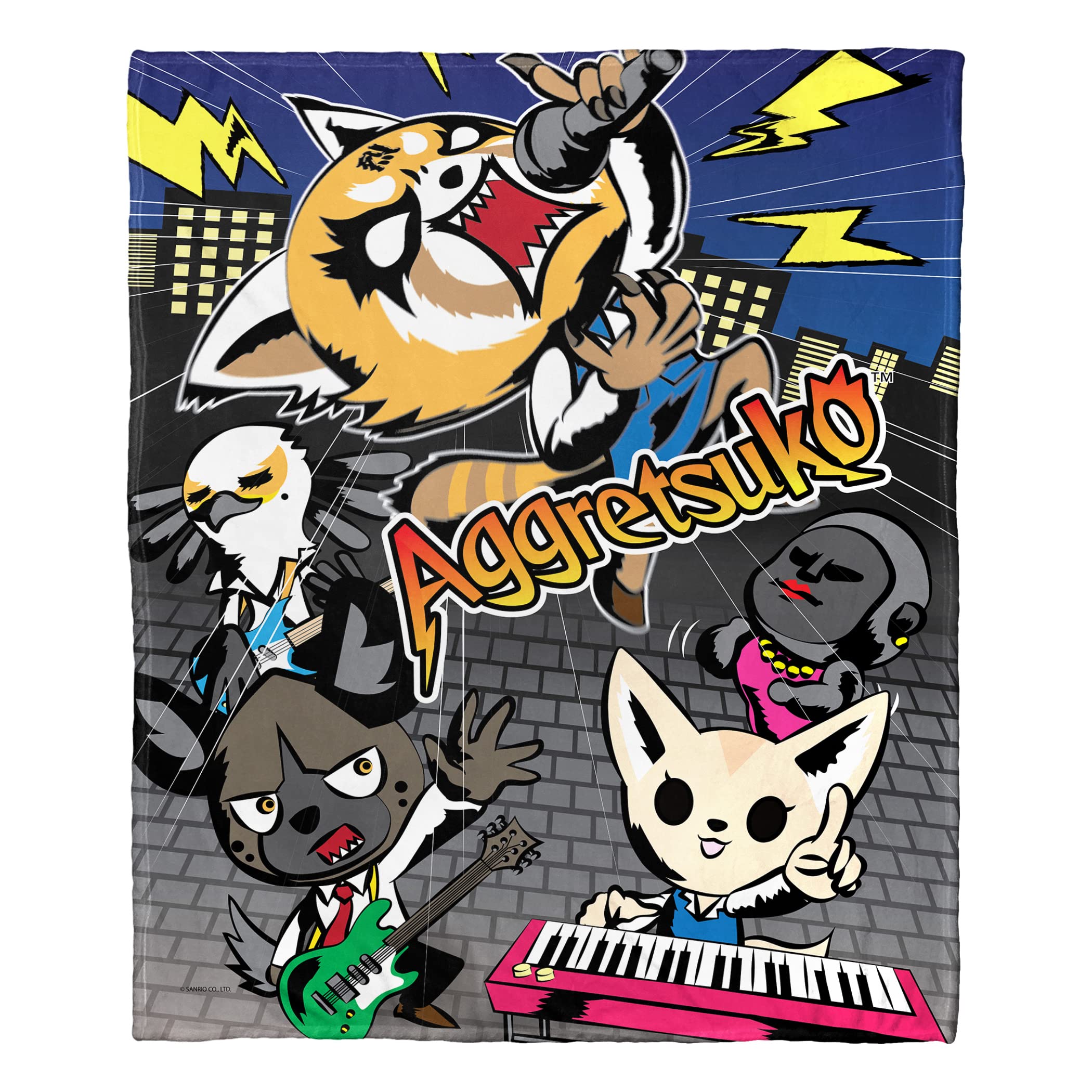 Northwest Aggretsuko Silk Touch Throw Blanket, 50'' x 60'', Metal Band