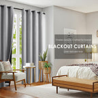 Grey Full Blackout Linen Curtains For Bedroom 84-Inch-Long Thermal Insulated Noise Reducing Window Treatment Set Of 2 Rustic Far